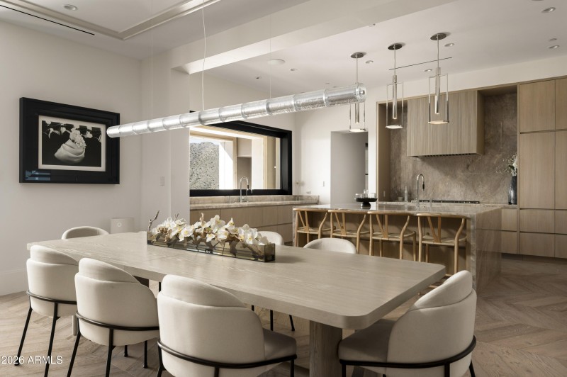 Kitchen with Island and Stone Table