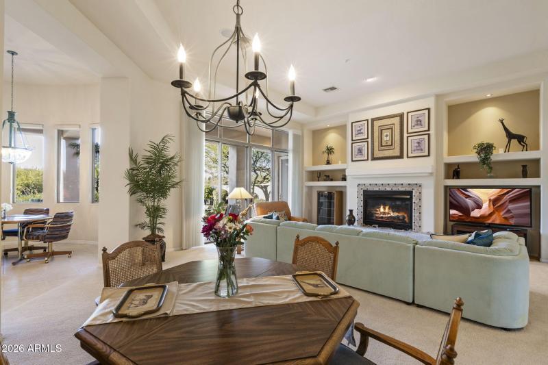 Dining area in living room