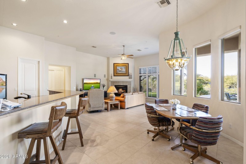Kitchen and family room area