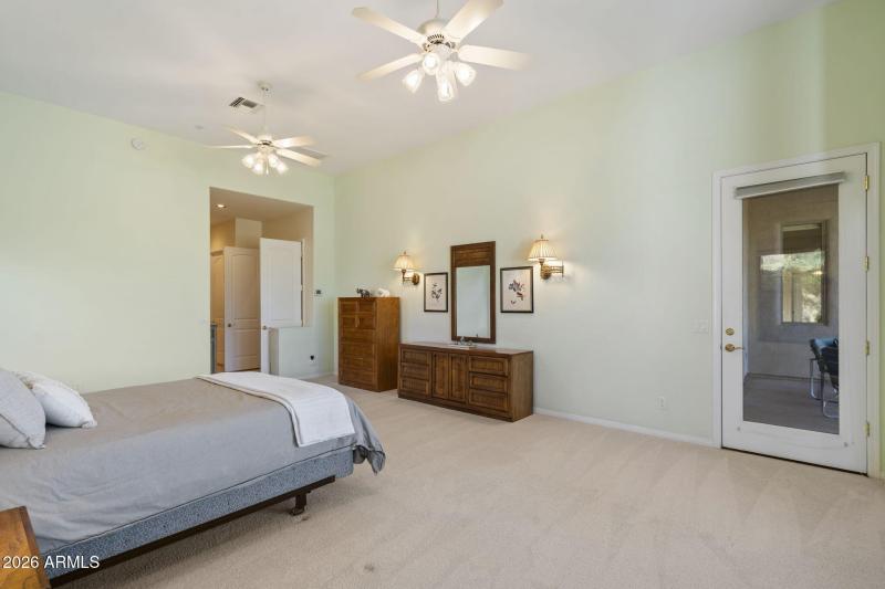 Separate exit to covered patio