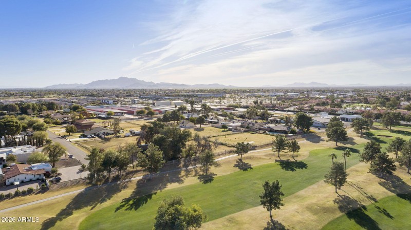 Aerial golf course view