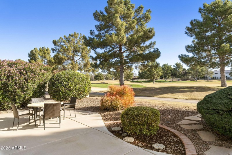 Patio on golf course
