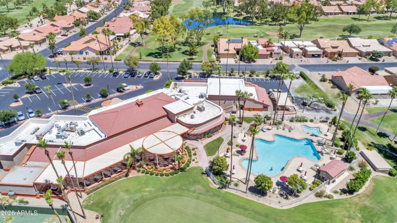 201 Palo Verde Clubhouse & Pool Aerial