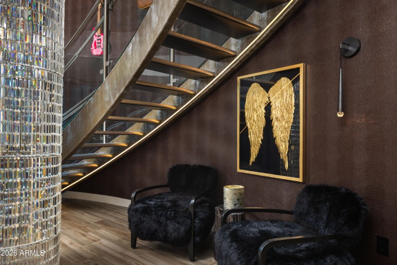 Staircase & Seating Area