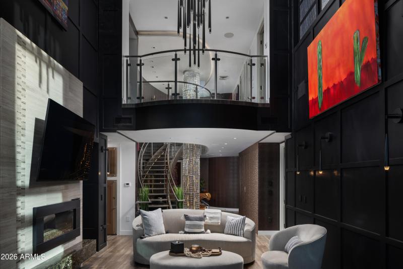 Open Lounge with Staircase View