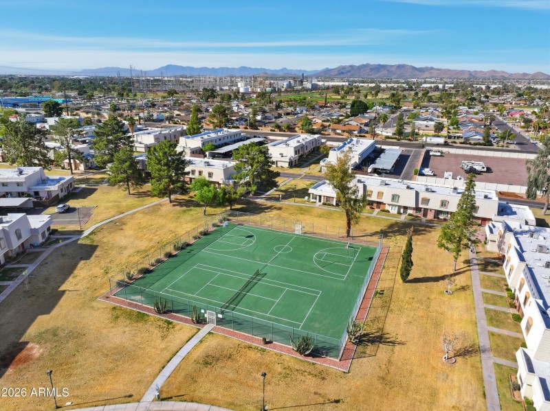 Tennis and basketball courts