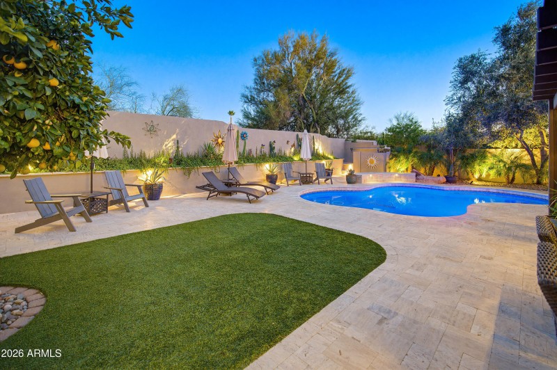 Backyard with Pool & Turf Area