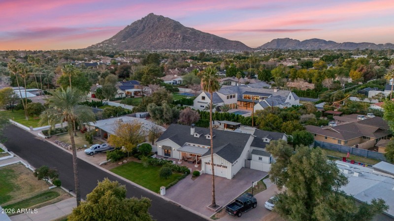 Aerial view with Camelback Mountain
