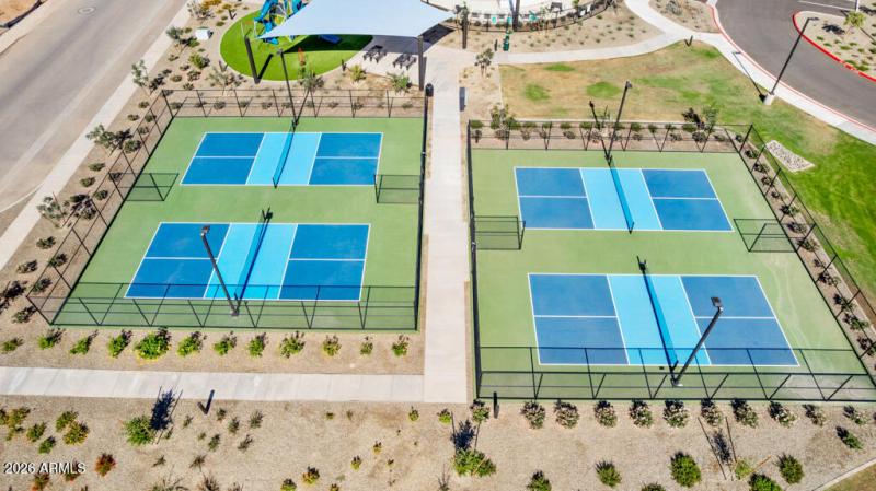 Aerial of pickleball court