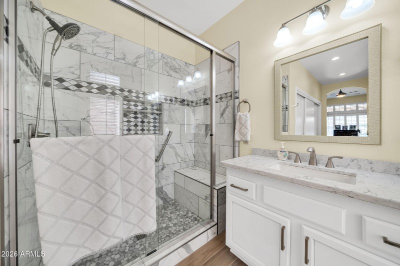 UPDATED SHOWER AND COUNTER TOPS