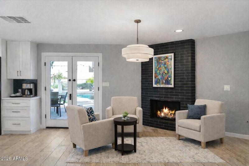 Virtually staged family room option
