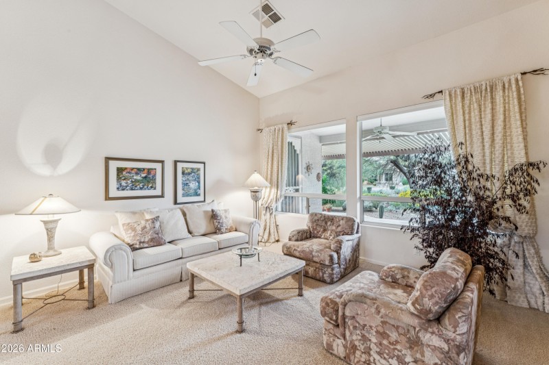 VAUTED CEILING IN LIVING ROOM