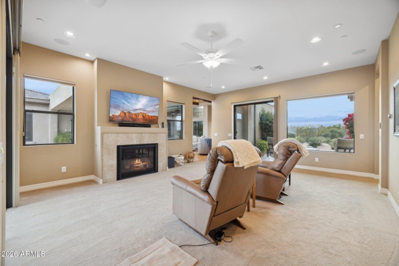 Bonus Room with Gas Fireplace
