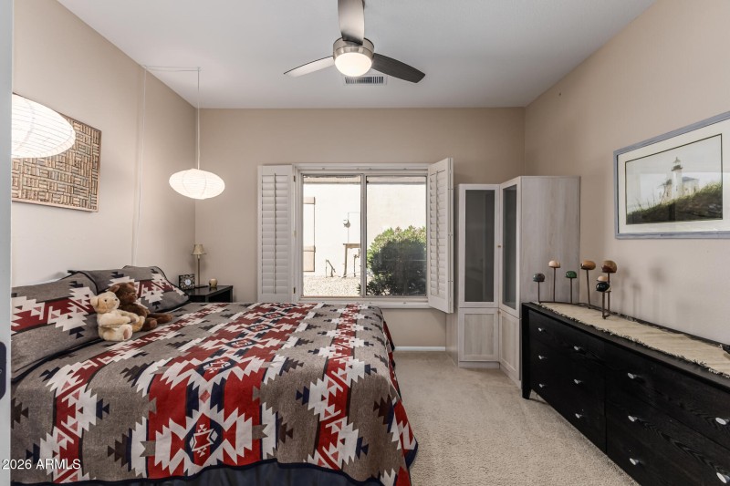 Guest Bedroom has built in closet