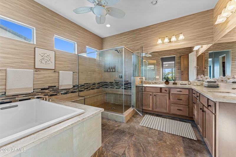 Virtually Staged Master bathroom