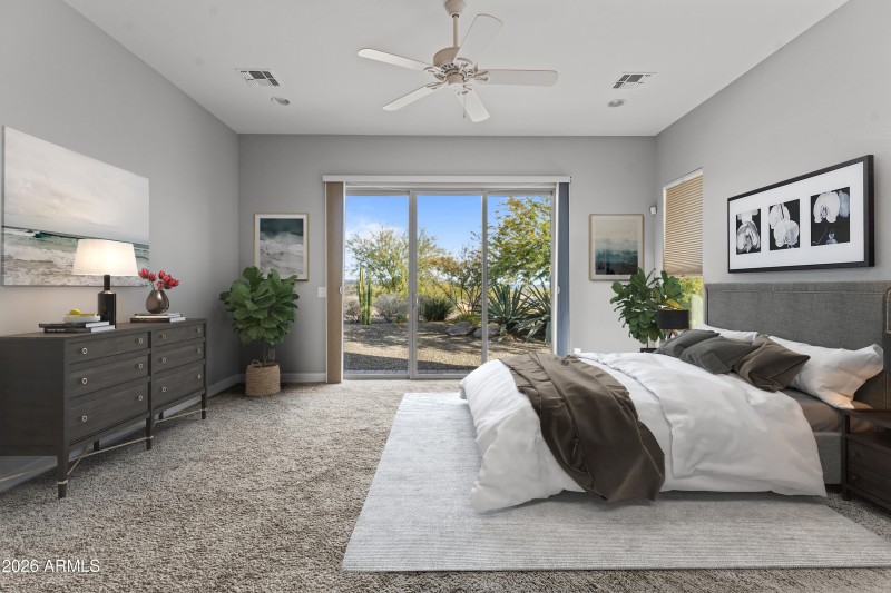 Virtually Staged Master Bedroom