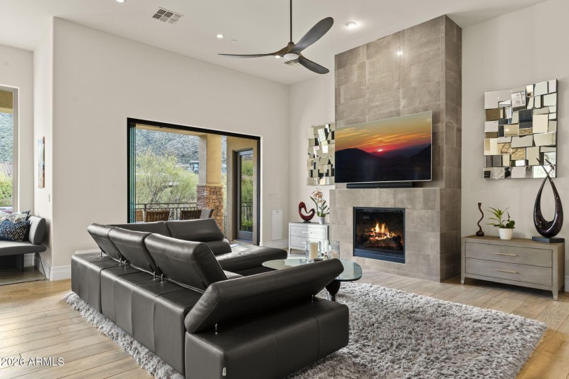 Open Great Room with Fireplace