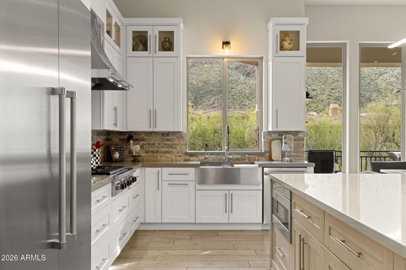 Kitchen Framed w/Mountain Views