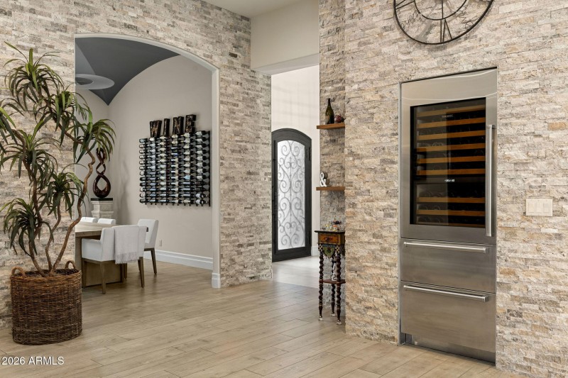 Sub Zero Wine Fridge Framed by Stone