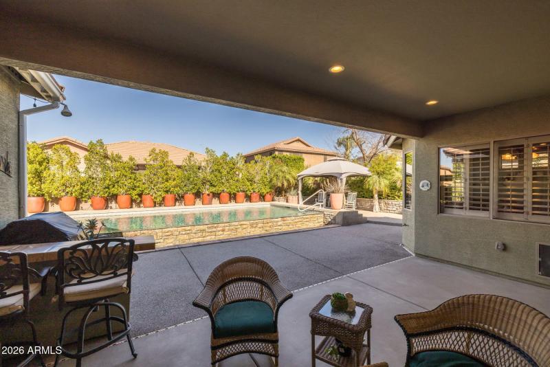 Listen to water fall from the pool