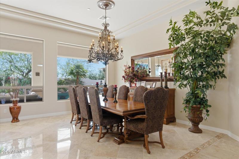 Formal Dining Room w Chandelier