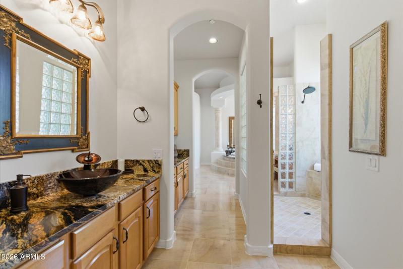 Bathroom w Dual Vessel Sinks