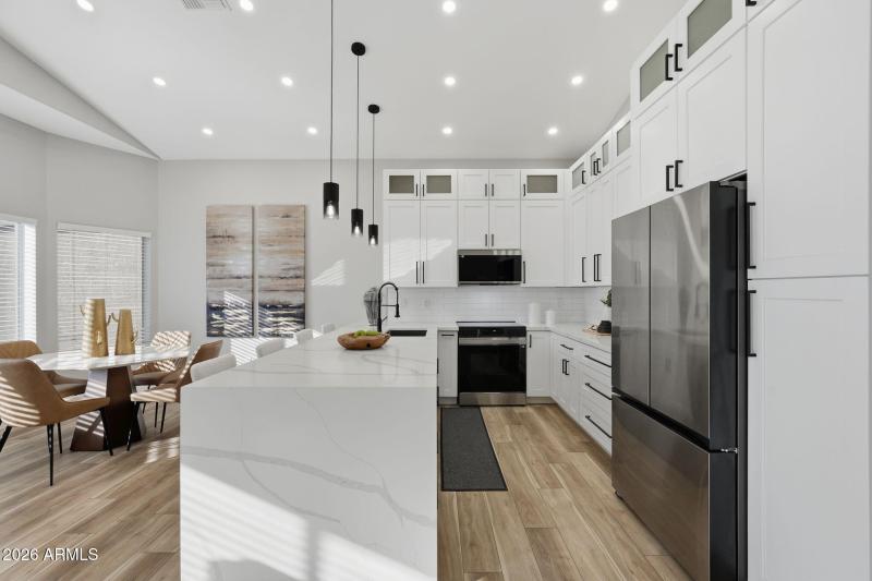 Waterfall Quartz countertop