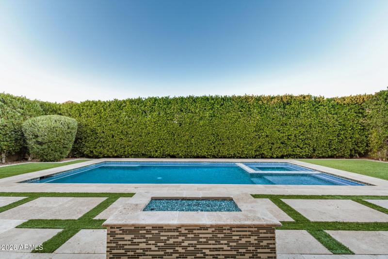 Refreshing Pool with Fire Pit