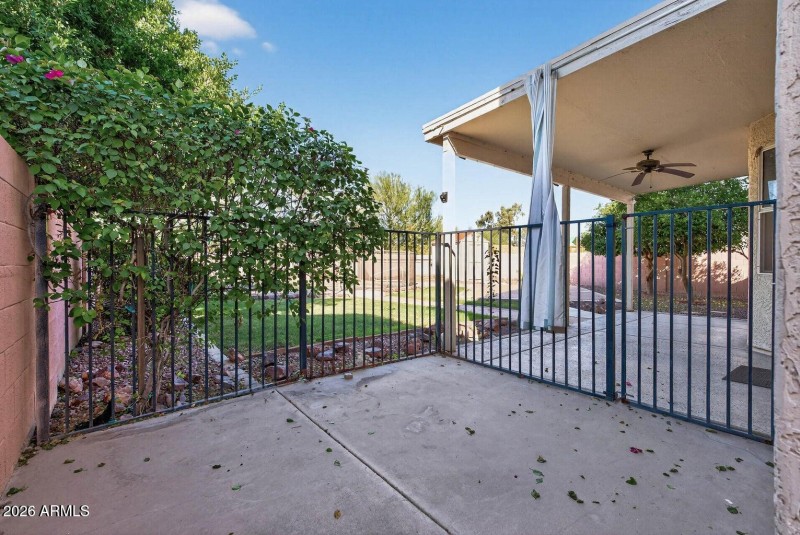 Back Side Patio fenced
