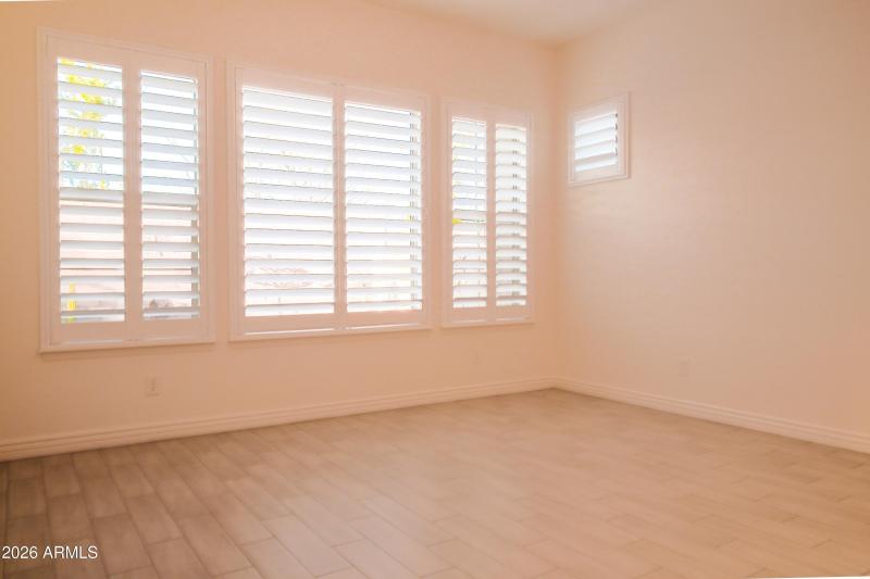 Shutters in all of the rooms
