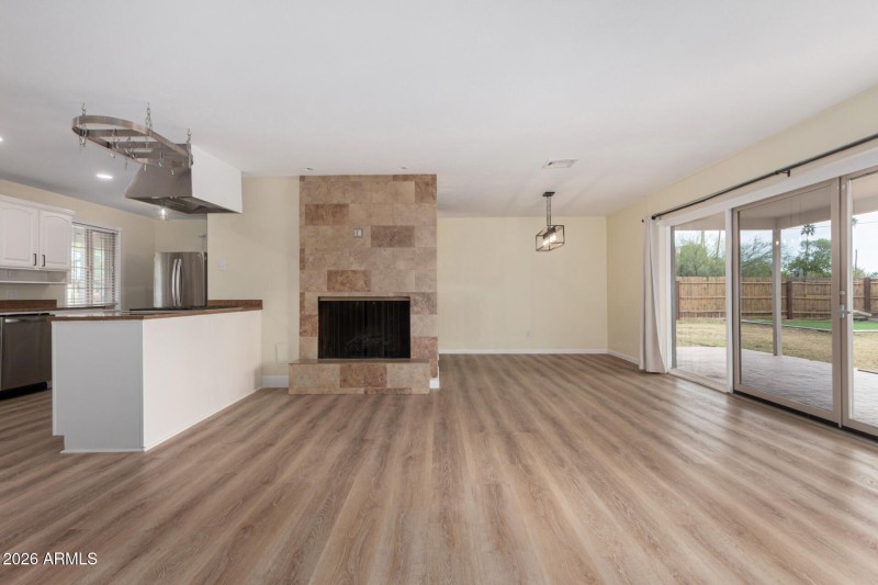 Kitchen open to living areas