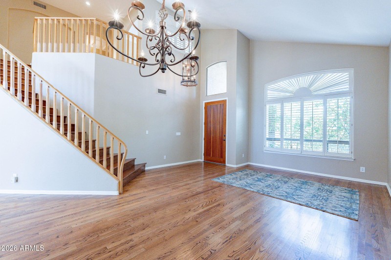 Entry, staircase and living room