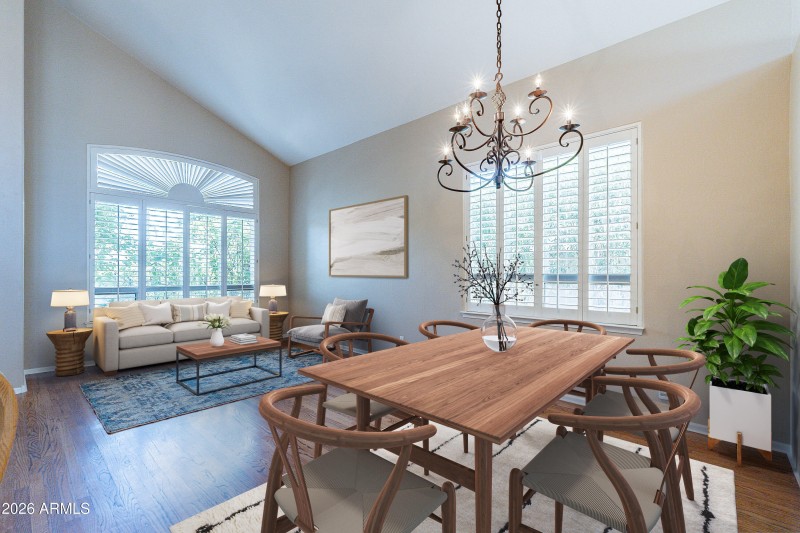 Staged living/dining