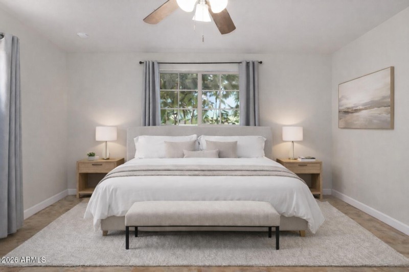 Virtually stage bedroom