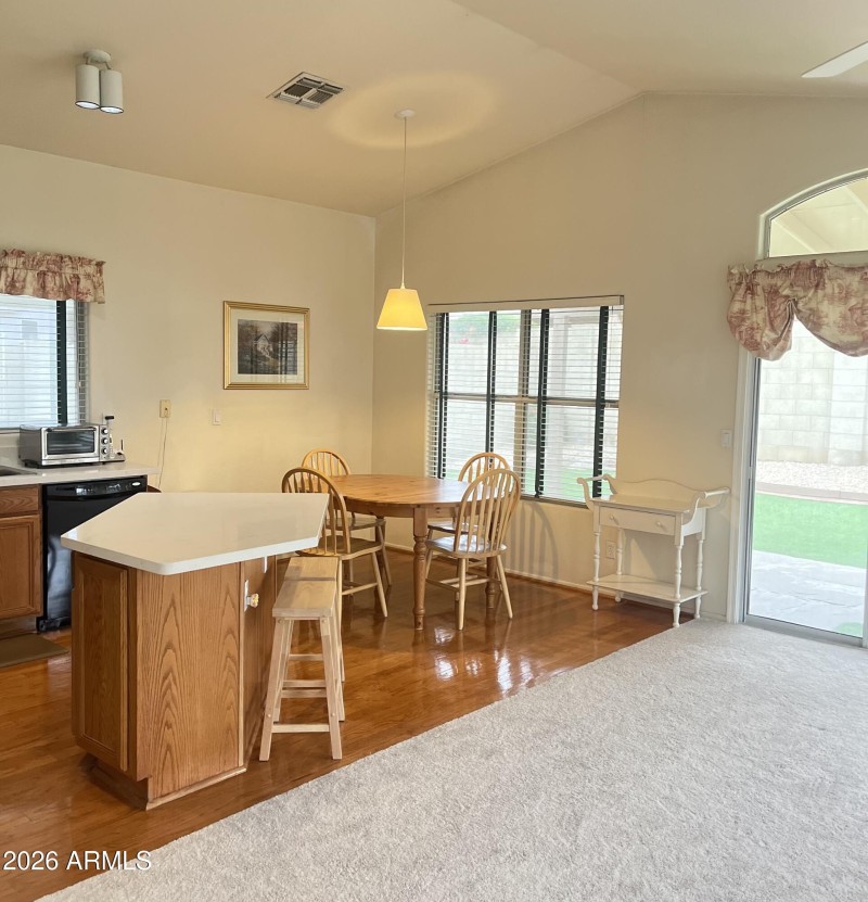 Cropped kitchen light on