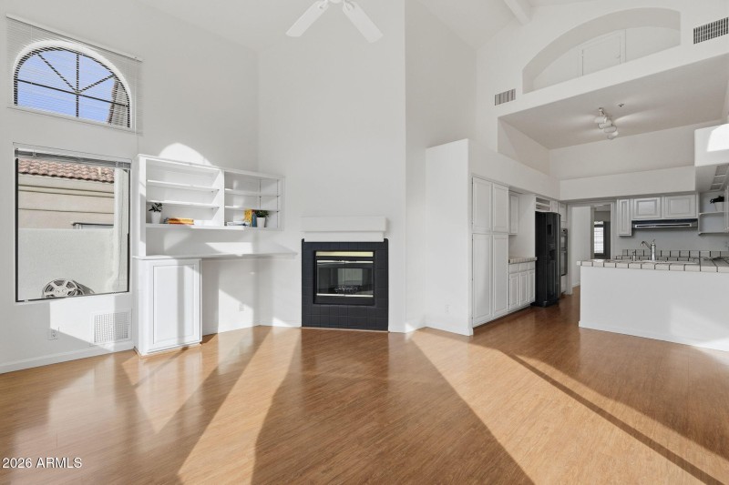 Kitchen opens to spacious family room