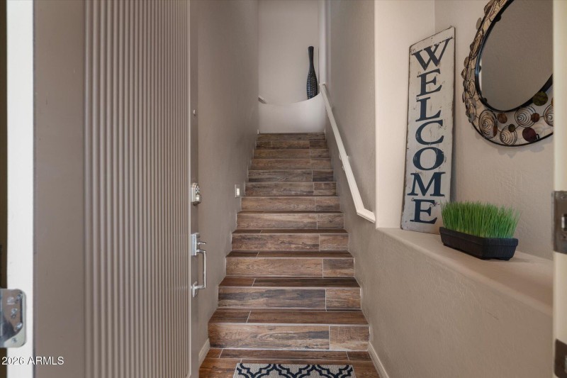 Wood look tile throughout