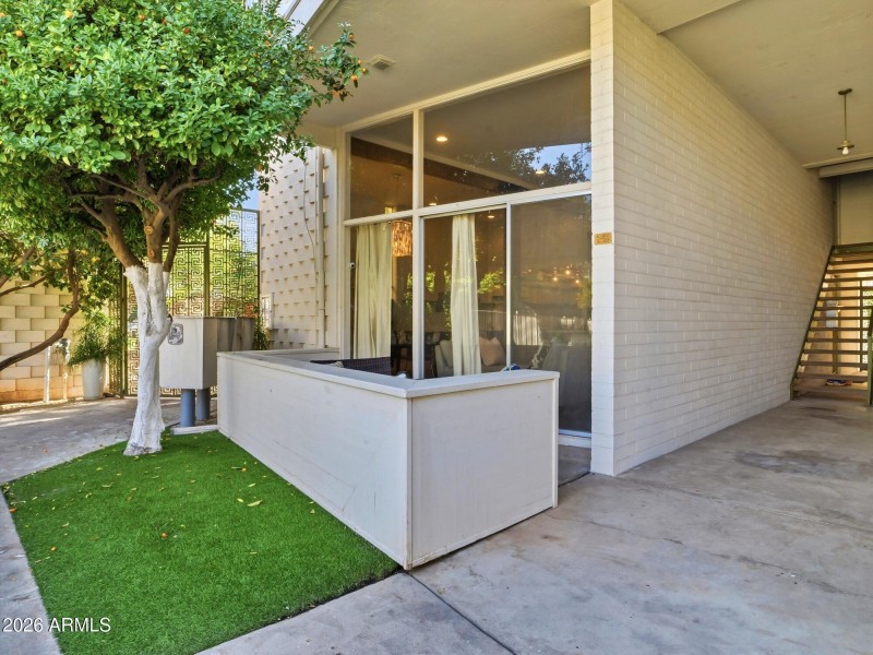 Unit A101 private patio area