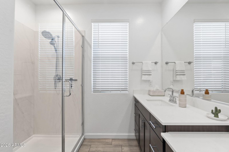 Primary Shower w Upgraded Porcelain Tile