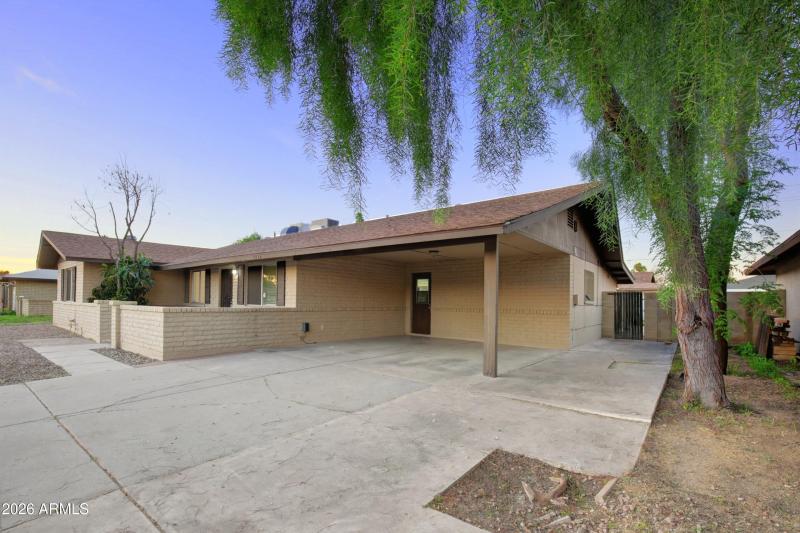 Front of the house and garage