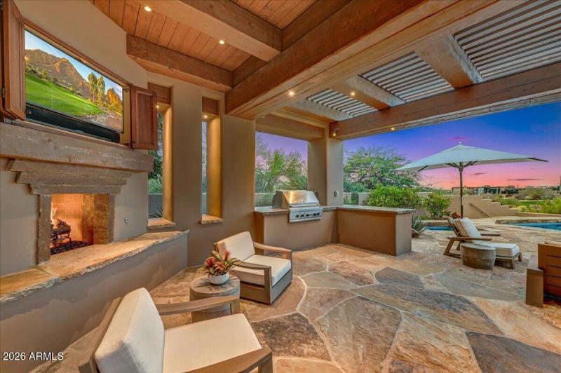 Fireplace Sitting at Sunset