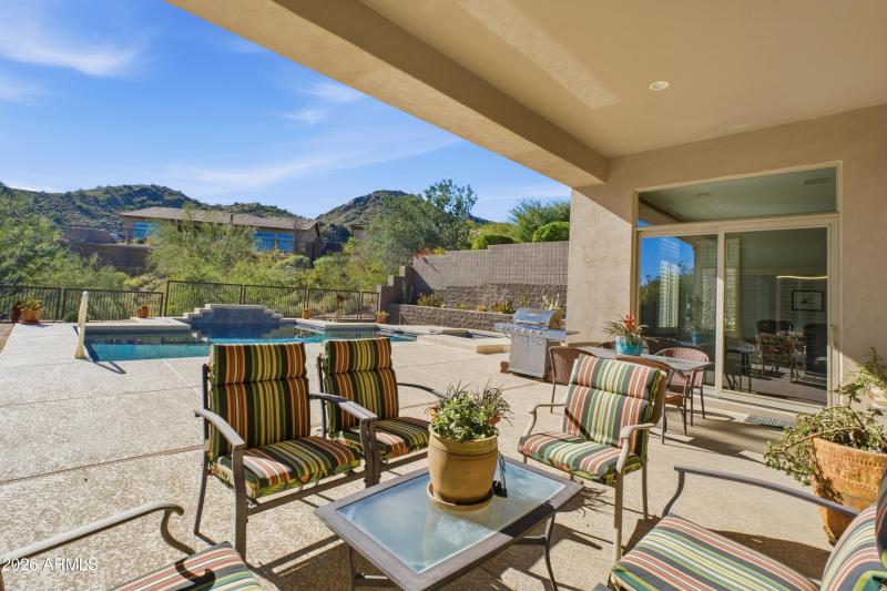 Beautiful view backyard covered patio