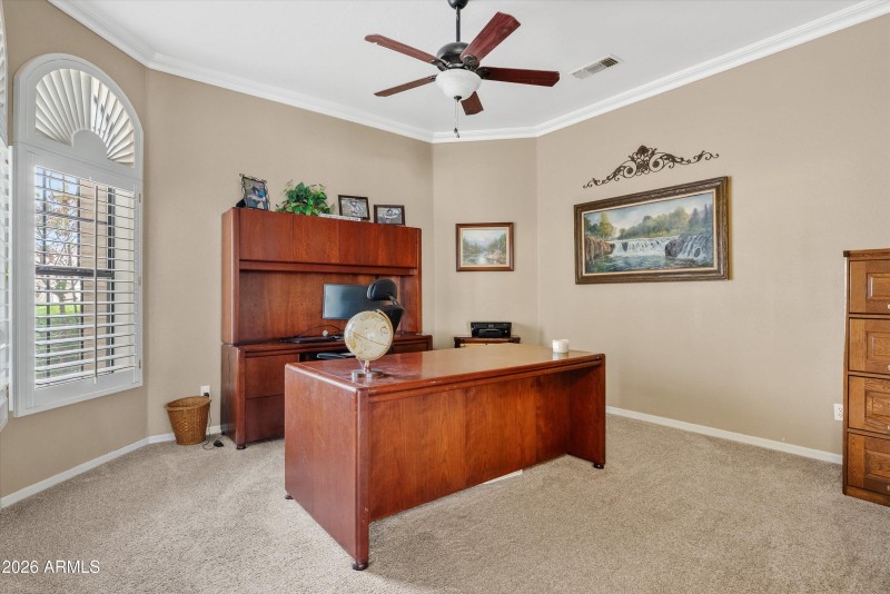 Spacious office with French Door Entry