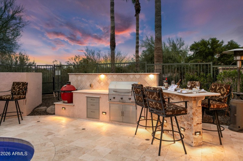 BBQ ISLAND & SEATING ADDED DURING