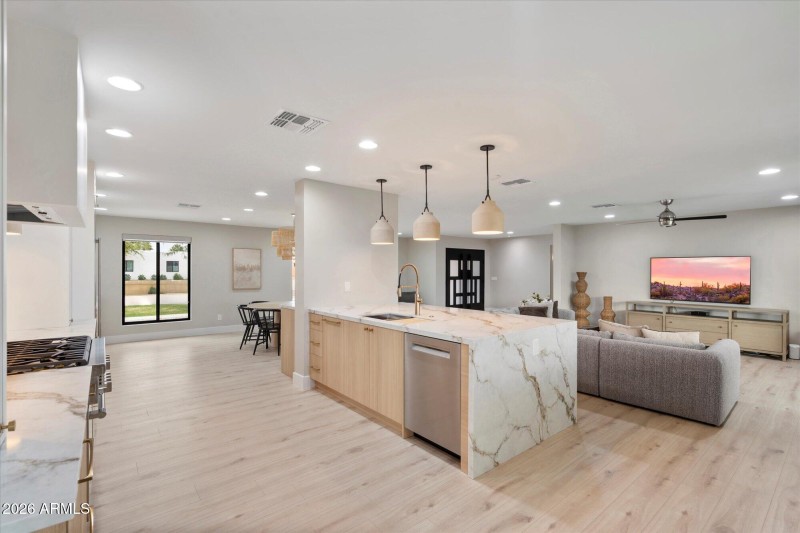 Large Island And Open Living View