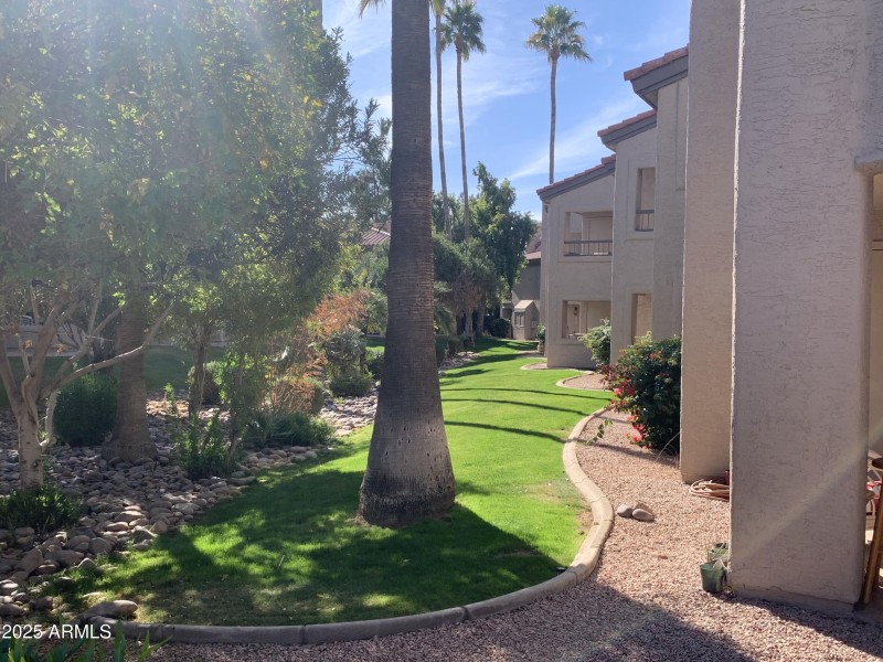 from pool to back of unit