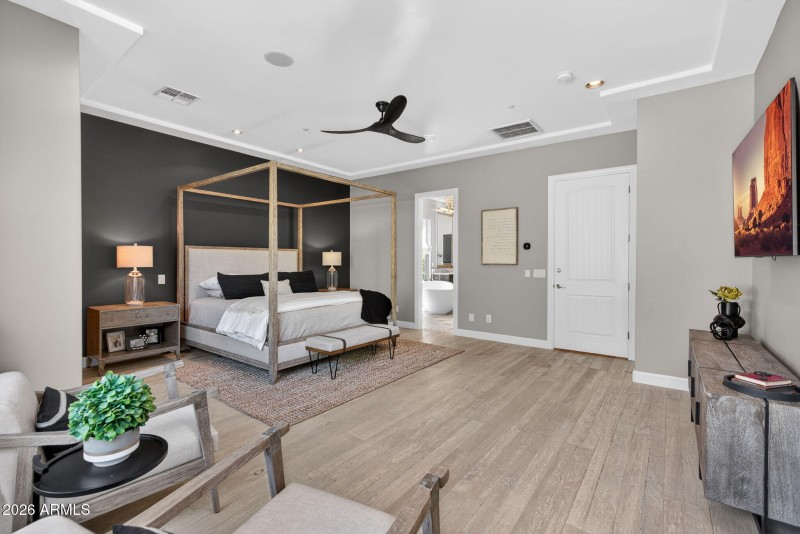 Primary Suite with view to Bathroom