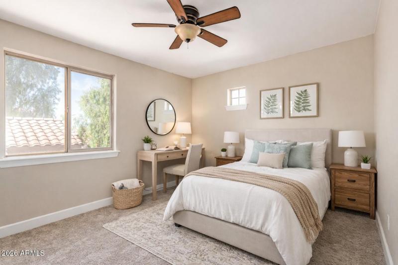 Cozy guest bedroom with relaxing decor