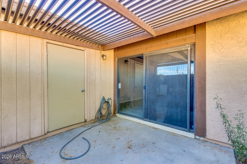 PRIVATE PATIO AND STORAGE