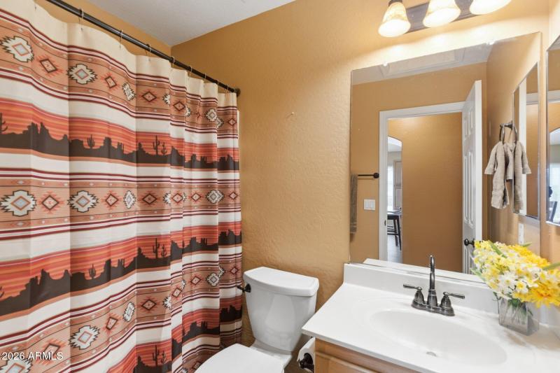 Guest restroom with tub